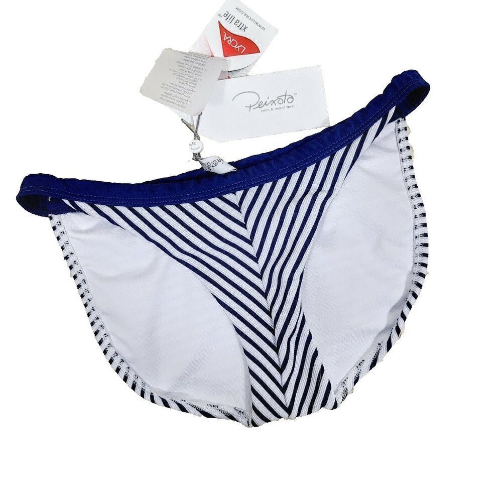 NEW Peixoto Regatta Bikini Swim Bottoms XS Navy Blueâ White Striped